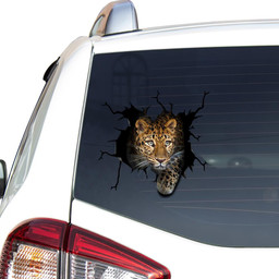 Leopard Crack Window Decal Custom 3d Car Decal Vinyl Aesthetic Decal Funny Stickers Home Decor Gift Ideas Car Vinyl Decal Sticker Window Decals, Peel and Stick Wall Decals