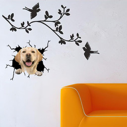 Labrador Dog Breeds Dogs Puppy Crack Window Decal Custom 3d Car Decal Vinyl Aesthetic Decal Funny Stickers Cute Gift Ideas Ae10732 Car Vinyl Decal Sticker Window Decals, Peel and Stick Wall Decals