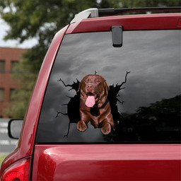 Labrador Dog Breeds Dogs Puppy Retrievers Crack Window Decal Custom 3d Car Decal Vinyl Aesthetic Decal Funny Stickers Home Decor Gift Ideas Car Vinyl Decal Sticker Window Decals, Peel and Stick Wall Decals 18x18IN 2PCS