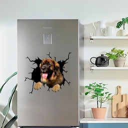 Leonberger Crack Window Decal Custom 3d Car Decal Vinyl Aesthetic Decal Funny Stickers Cute Gift Ideas Ae10744 Car Vinyl Decal Sticker Window Decals, Peel and Stick Wall Decals