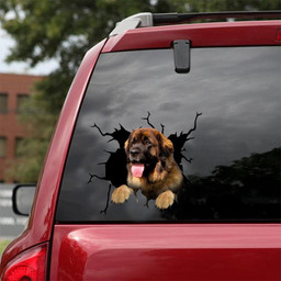 Leonberger Crack Window Decal Custom 3d Car Decal Vinyl Aesthetic Decal Funny Stickers Cute Gift Ideas Ae10744 Car Vinyl Decal Sticker Window Decals, Peel and Stick Wall Decals 18x18IN 2PCS