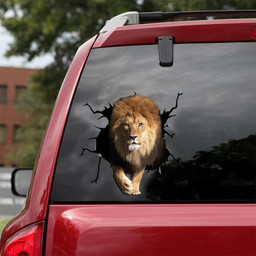Lion Crack Window Decal Custom 3d Car Decal Vinyl Aesthetic Decal Funny Stickers Cute Gift Ideas Ae10750 Car Vinyl Decal Sticker Window Decals, Peel and Stick Wall Decals 18x18IN 2PCS