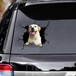 Labrador Dog Breeds Dogs Puppy Retrievers Crack Window Decal Custom 3d Car Decal Vinyl Aesthetic Decal Funny Stickers Cute Gift Ideas Ae10737 Car Vinyl Decal Sticker Window Decals, Peel and Stick Wall Decals