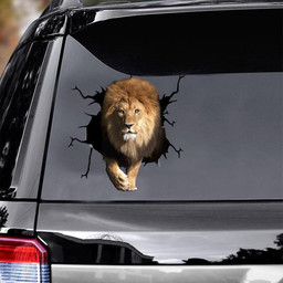 Lion Crack Window Decal Custom 3d Car Decal Vinyl Aesthetic Decal Funny Stickers Cute Gift Ideas Ae10750 Car Vinyl Decal Sticker Window Decals, Peel and Stick Wall Decals