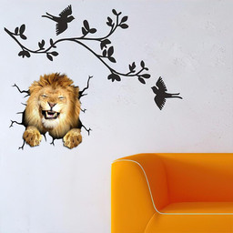 Lion Crack Window Decal Custom 3d Car Decal Vinyl Aesthetic Decal Funny Stickers Home Decor Gift Ideas Car Vinyl Decal Sticker Window Decals, Peel and Stick Wall Decals