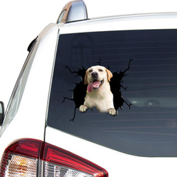 Labrador Dog Breeds Dogs Puppy Retrievers Crack Window Decal Custom 3d Car Decal Vinyl Aesthetic Decal Funny Stickers Cute Gift Ideas Ae10737 Car Vinyl Decal Sticker Window Decals, Peel and Stick Wall Decals