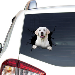 Labrador Dog Breeds Dogs Puppy Crack Window Decal Custom 3d Car Decal Vinyl Aesthetic Decal Funny Stickers Cute Gift Ideas Ae10731 Car Vinyl Decal Sticker Window Decals, Peel and Stick Wall Decals