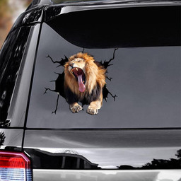 Lion Crack Window Decal Custom 3d Car Decal Vinyl Aesthetic Decal Funny Stickers Cute Gift Ideas Ae10752 Car Vinyl Decal Sticker Window Decals, Peel and Stick Wall Decals