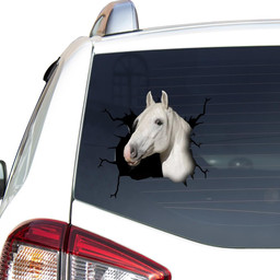 Lipizzaner Horse Crack Window Decal Custom 3d Car Decal Vinyl Aesthetic Decal Funny Stickers Home Decor Gift Ideas Car Vinyl Decal Sticker Window Decals, Peel and Stick Wall Decals