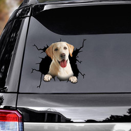 Labrador Dog Breeds Dogs Puppy Crack Window Decal Custom 3d Car Decal Vinyl Aesthetic Decal Funny Stickers Home Decor Gift Ideas Car Vinyl Decal Sticker Window Decals, Peel and Stick Wall Decals