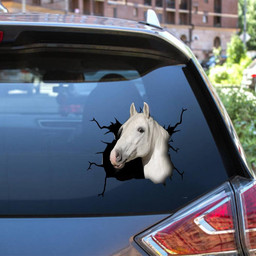 Lipizzaner Horse Crack Window Decal Custom 3d Car Decal Vinyl Aesthetic Decal Funny Stickers Home Decor Gift Ideas Car Vinyl Decal Sticker Window Decals, Peel and Stick Wall Decals 12x12IN 2PCS