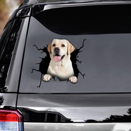 Labrador Dog Breeds Dogs Puppy Crack Window Decal Custom 3d Car Decal Vinyl Aesthetic Decal Funny Stickers Cute Gift Ideas Ae10727 Car Vinyl Decal Sticker Window Decals, Peel and Stick Wall Decals