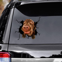 Labrador Dog Breeds Dogs Puppy Crack Window Decal Custom 3d Car Decal Vinyl Aesthetic Decal Funny Stickers Cute Gift Ideas Ae10720 Car Vinyl Decal Sticker Window Decals, Peel and Stick Wall Decals
