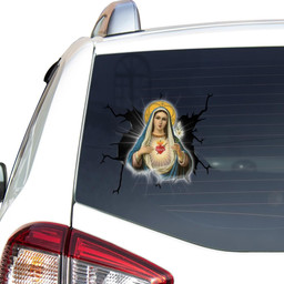 Mary Crack Window Decal Custom 3d Car Decal Vinyl Aesthetic Decal Funny Stickers Cute Gift Ideas Ae10777 Car Vinyl Decal Sticker Window Decals, Peel and Stick Wall Decals