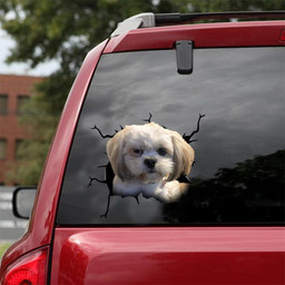 Maltese Dog Crack Sticker Design Funny For Men Car Vinyl Decal Sticker Window Decals, Peel and Stick Wall Decals 18x18IN 2PCS