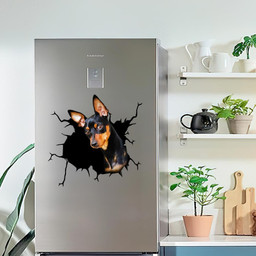 Mini Pinscher Crack Window Decal Custom 3d Car Decal Vinyl Aesthetic Decal Funny Stickers Home Decor Gift Ideas Car Vinyl Decal Sticker Window Decals, Peel and Stick Wall Decals
