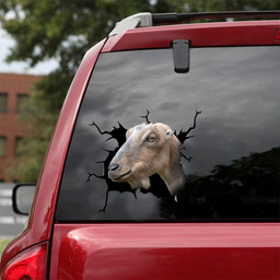 Lamancha Goat Crack Window Decal Custom 3d Car Decal Vinyl Aesthetic Decal Funny Stickers Home Decor Gift Ideas Car Vinyl Decal Sticker Window Decals, Peel and Stick Wall Decals 18x18IN 2PCS