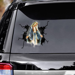 Mary Crack Window Decal Custom 3d Car Decal Vinyl Aesthetic Decal Funny Stickers Cute Gift Ideas Ae10776 Car Vinyl Decal Sticker Window Decals, Peel and Stick Wall Decals