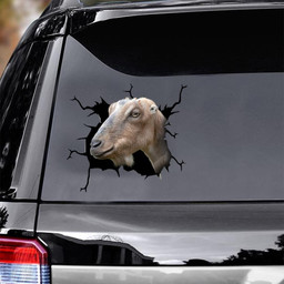 Lamancha Goat Crack Window Decal Custom 3d Car Decal Vinyl Aesthetic Decal Funny Stickers Home Decor Gift Ideas Car Vinyl Decal Sticker Window Decals, Peel and Stick Wall Decals
