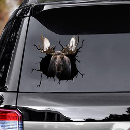 Moose Crack Window Decal Custom 3d Car Decal Vinyl Aesthetic Decal Funny Stickers Home Decor Gift Ideas Car Vinyl Decal Sticker Window Decals, Peel and Stick Wall Decals