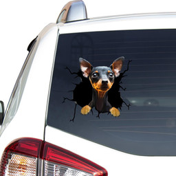 Mini Pinscher Crack Window Decal Custom 3d Car Decal Vinyl Aesthetic Decal Funny Stickers Cute Gift Ideas Ae10785 Car Vinyl Decal Sticker Window Decals, Peel and Stick Wall Decals