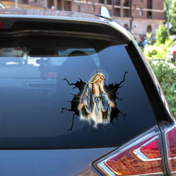 Mary Crack Window Decal Custom 3d Car Decal Vinyl Aesthetic Decal Funny Stickers Cute Gift Ideas Ae10776 Car Vinyl Decal Sticker Window Decals, Peel and Stick Wall Decals 12x12IN 2PCS