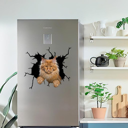 Maine Coon Crack Window Decal Custom 3d Car Decal Vinyl Aesthetic Decal Funny Stickers Cute Gift Ideas Ae10761 Car Vinyl Decal Sticker Window Decals, Peel and Stick Wall Decals