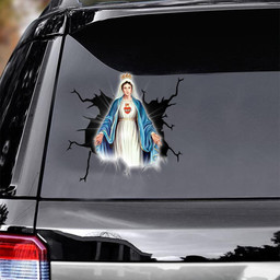 Mary Crack Window Decal Custom 3d Car Decal Vinyl Aesthetic Decal Funny Stickers Cute Gift Ideas Ae10779 Car Vinyl Decal Sticker Window Decals, Peel and Stick Wall Decals