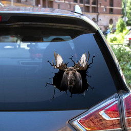 Moose Crack Window Decal Custom 3d Car Decal Vinyl Aesthetic Decal Funny Stickers Home Decor Gift Ideas Car Vinyl Decal Sticker Window Decals, Peel and Stick Wall Decals 12x12IN 2PCS