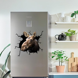 Moose Deer Crack Window Decal Custom 3d Car Decal Vinyl Aesthetic Decal Funny Stickers Cute Gift Ideas Ae10794 Car Vinyl Decal Sticker Window Decals, Peel and Stick Wall Decals