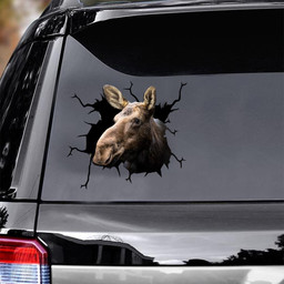 Moose Deer Crack Window Decal Custom 3d Car Decal Vinyl Aesthetic Decal Funny Stickers Cute Gift Ideas Ae10794 Car Vinyl Decal Sticker Window Decals, Peel and Stick Wall Decals