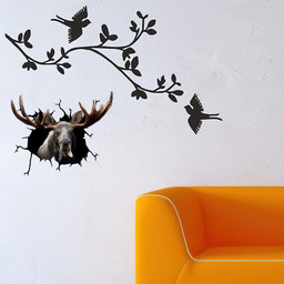 Moose Deer Crack Window Decal Custom 3d Car Decal Vinyl Aesthetic Decal Funny Stickers Cute Gift Ideas Ae10795 Car Vinyl Decal Sticker Window Decals, Peel and Stick Wall Decals