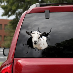 Nigerian Dwarf Goat Crack Window Decal Custom 3d Car Decal Vinyl Aesthetic Decal Funny Stickers Cute Gift Ideas Ae10813 Car Vinyl Decal Sticker Window Decals, Peel and Stick Wall Decals 18x18IN 2PCS