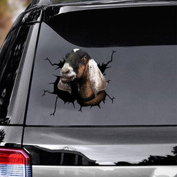 Nubian Goat Crack Window Decal Custom 3d Car Decal Vinyl Aesthetic Decal Funny Stickers Home Decor Gift Ideas Car Vinyl Decal Sticker Window Decals, Peel and Stick Wall Decals