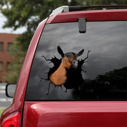 Oberhasli Goat Crack Window Decal Custom 3d Car Decal Vinyl Aesthetic Decal Funny Stickers Home Decor Gift Ideas Car Vinyl Decal Sticker Window Decals, Peel and Stick Wall Decals 18x18IN 2PCS