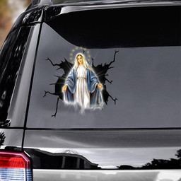 Mary Crack Window Decal Custom 3d Car Decal Vinyl Aesthetic Decal Funny Stickers Cute Gift Ideas Ae10778 Car Vinyl Decal Sticker Window Decals, Peel and Stick Wall Decals