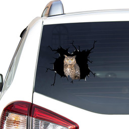 Owl Crack Vinyl Car Decal Cute Birthday Ideas Car Vinyl Decal Sticker Window Decals, Peel and Stick Wall Decals