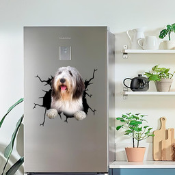 Old English Sheepdog Crack Window Decal Custom 3d Car Decal Vinyl Aesthetic Decal Funny Stickers Cute Gift Ideas Ae10823 Car Vinyl Decal Sticker Window Decals, Peel and Stick Wall Decals