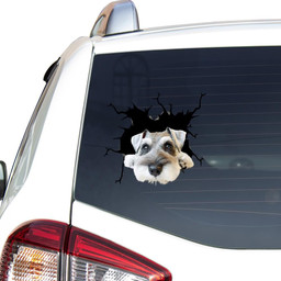 Miniature Schnauzer Crack Window Decal Custom 3d Car Decal Vinyl Aesthetic Decal Funny Stickers Cute Gift Ideas Ae10791 Car Vinyl Decal Sticker Window Decals, Peel and Stick Wall Decals