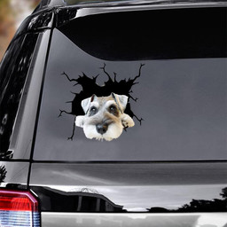 Miniature Schnauzer Crack Window Decal Custom 3d Car Decal Vinyl Aesthetic Decal Funny Stickers Cute Gift Ideas Ae10791 Car Vinyl Decal Sticker Window Decals, Peel and Stick Wall Decals