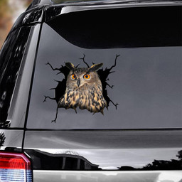 Owl Crack Window Decal Custom 3d Car Decal Vinyl Aesthetic Decal Funny Stickers Cute Gift Ideas Ae10835 Car Vinyl Decal Sticker Window Decals, Peel and Stick Wall Decals