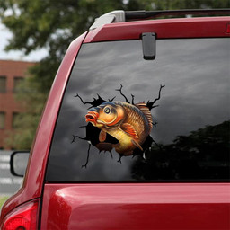 P Fishing Crack Window Decal Custom 3d Car Decal Vinyl Aesthetic Decal Funny Stickers Home Decor Gift Ideas Car Vinyl Decal Sticker Window Decals, Peel and Stick Wall Decals 18x18IN 2PCS