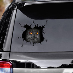 Owls Crack Window Decal Custom 3d Car Decal Vinyl Aesthetic Decal Funny Stickers Home Decor Gift Ideas Car Vinyl Decal Sticker Window Decals, Peel and Stick Wall Decals