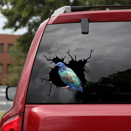 Parrot Crack Window Decal Custom 3d Car Decal Vinyl Aesthetic Decal Funny Stickers Cute Gift Ideas Ae10860 Car Vinyl Decal Sticker Window Decals, Peel and Stick Wall Decals 18x18IN 2PCS