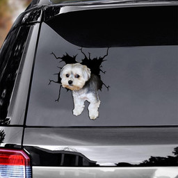 Morkie Crack Window Decal Custom 3d Car Decal Vinyl Aesthetic Decal Funny Stickers Home Decor Gift Ideas Car Vinyl Decal Sticker Window Decals, Peel and Stick Wall Decals