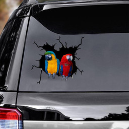 Parrot Crack Window Decal Custom 3d Car Decal Vinyl Aesthetic Decal Funny Stickers Cute Gift Ideas Ae10863 Car Vinyl Decal Sticker Window Decals, Peel and Stick Wall Decals
