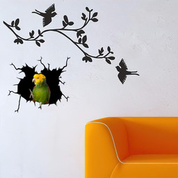Parrot Crack Window Decal Custom 3d Car Decal Vinyl Aesthetic Decal Funny Stickers Cute Gift Ideas Ae10864 Car Vinyl Decal Sticker Window Decals, Peel and Stick Wall Decals