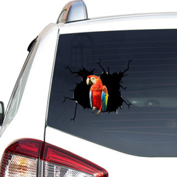 Parrot Crack Window Decal Custom 3d Car Decal Vinyl Aesthetic Decal Funny Stickers Cute Gift Ideas Ae10859 Car Vinyl Decal Sticker Window Decals, Peel and Stick Wall Decals