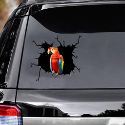 Parrot Crack Window Decal Custom 3d Car Decal Vinyl Aesthetic Decal Funny Stickers Cute Gift Ideas Ae10859 Car Vinyl Decal Sticker Window Decals, Peel and Stick Wall Decals