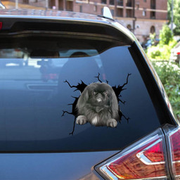 Pekingese Crack Window Decal Custom 3d Car Decal Vinyl Aesthetic Decal Funny Stickers Cute Gift Ideas Ae10887 Car Vinyl Decal Sticker Window Decals, Peel and Stick Wall Decals 12x12IN 2PCS